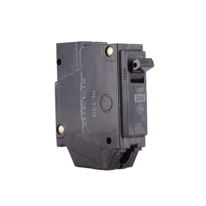 GE Q-Line® THQL1120 Molded Case Circuit Breaker, 120/240 VAC, 20 A, 10 KA Interrupt, 1 Poles, LI/Non-InterchanGEable Thermal Magnetic Trip